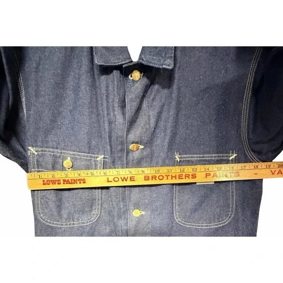 Carhartt Denim Chore Coat Vintage 80s Size 36 8C Union Made USA Jean Jacket - Picture 12 of 12